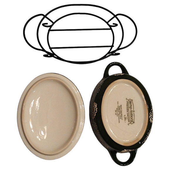 Temp-tations Presentable Ovenware by Tara Vintage Paisley Stoneware in Green 9oz - Picture 5 of 10